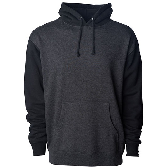 Bluza Meska Z Kapturem Heavyweight NP380 - Charcoal Heather & Black