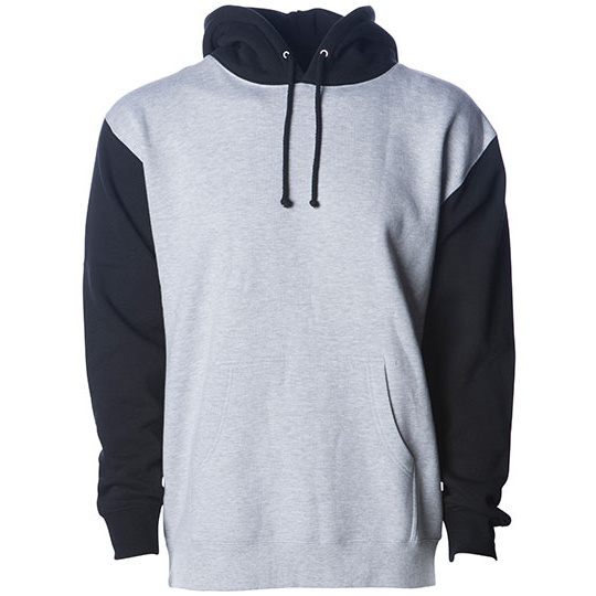 Bluza Męska Z Kapturem Heavyweight NP380 - Grey Heather & Black