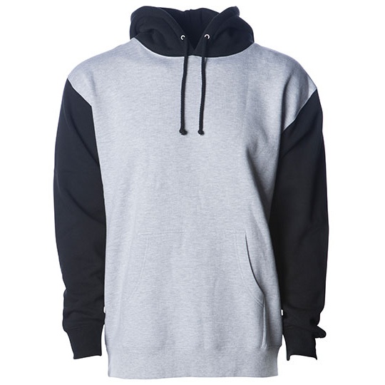 Bluza Meska Z Kapturem Heavyweight NP380 - Grey Heather & Slate Blue