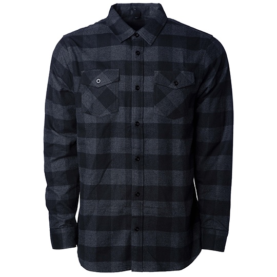 Koszula flanelowa unisex NP500 - Charcoal Heather & Black