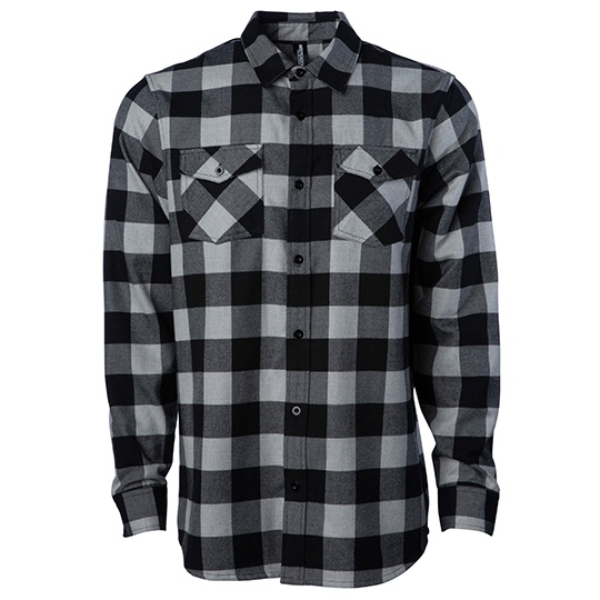Koszula Unisex Klasyczna Flanelowa NP500 - Grey Heather & Black