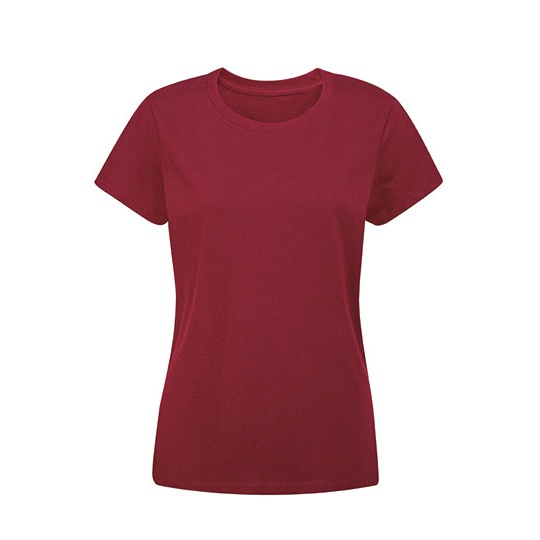 T-shirt Damski Dopasowany Bawełna Organiczna P02 - Burgundy