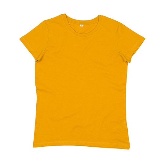 T-shirt Damski Dopasowany Bawełna Organiczna P02 - Mustard