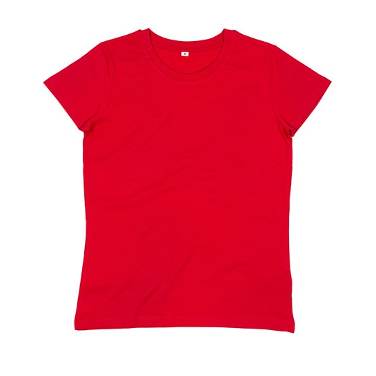 T-shirt Damski Dopasowany Bawełna Organiczna P02 - Red