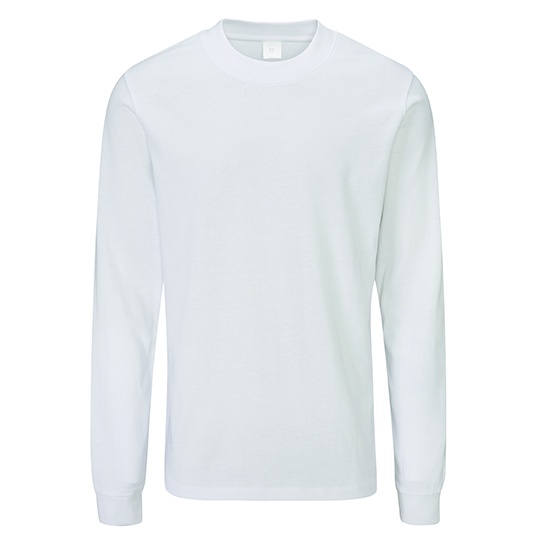 T-Shirt z Dlugim Rekawem Luzny Bawelna Organiczna P06 - White