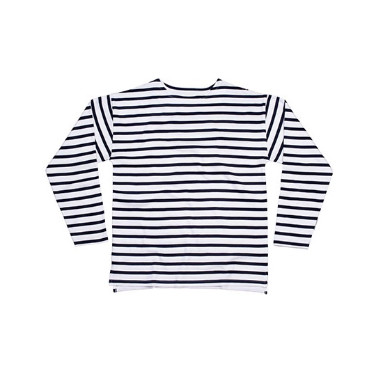 Bluza Unisex Obnizone Ramiona Bawelna Organiczna Paski P136 - White & Navy