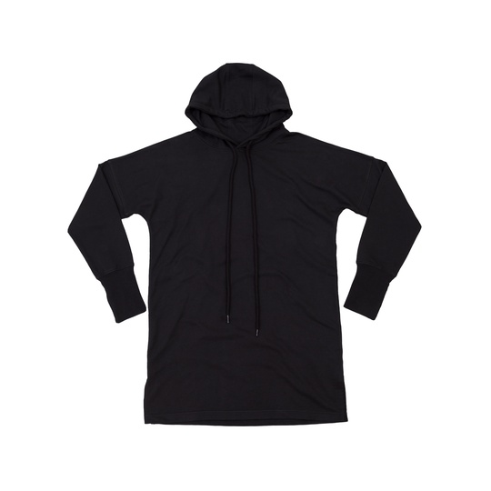 Dluga bluza oversize z kapturem P142 - Black