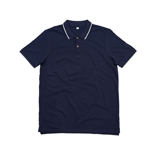 Koszulka Polo Przedluzony Tyl Pika Bawelniana P191 - Navy & White