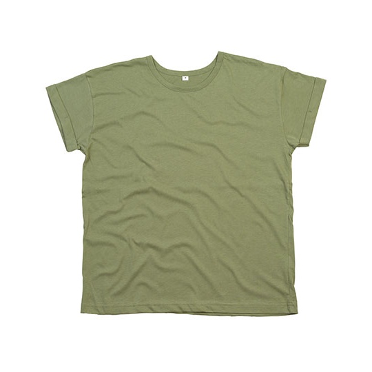 T-shirt Damski Oversize Bawełna Organiczna P193 - Soft Olive