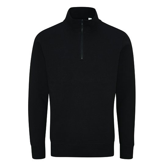 Bluza Unisex Organiczna Bawelna Poliester Zamek 1 4 P197 - Black