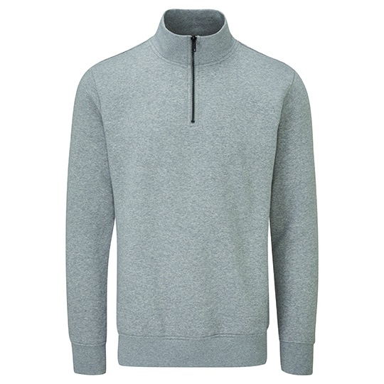 Bluza Unisex Organiczna Bawelna Poliester Zamek 1 4 P197 - Heather Grey Melange