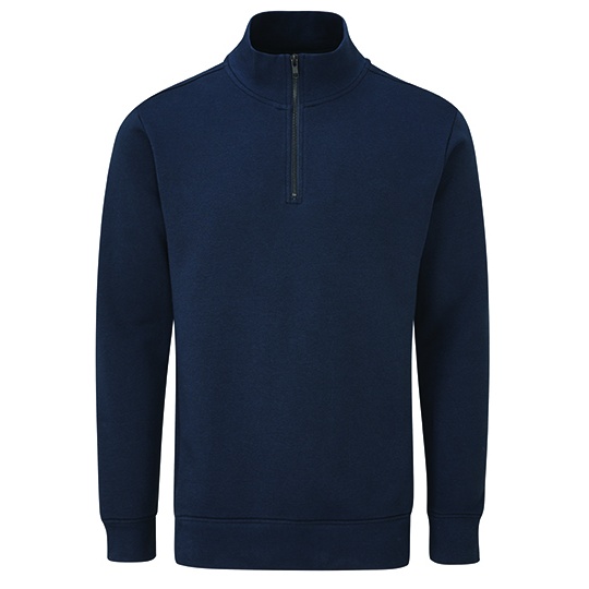 Bluza Unisex Organiczna Bawelna Poliester Zamek 1 4 P197 - Navy