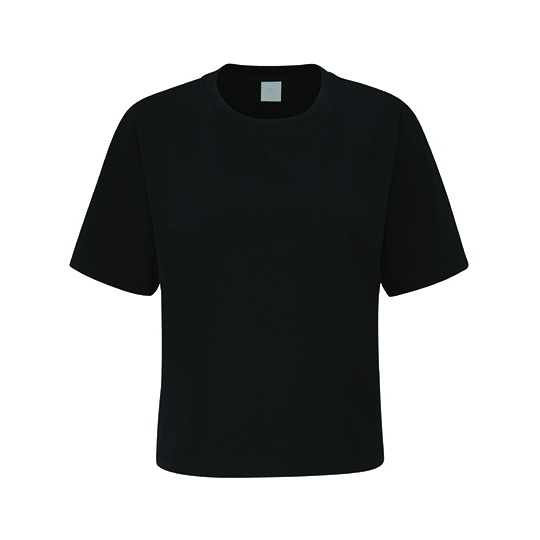 T-shirt Damski Krotki Oversize Bawelna Organiczna P198 - Black