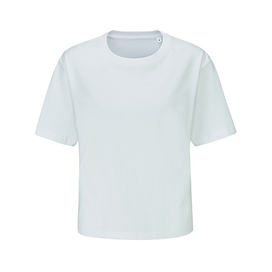 T-shirt Damski Krótki Oversize Bawełna Organiczna P198 - White
