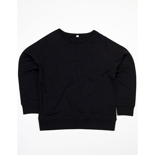 Bluza Damska Klasyczna Raglanowa French Terry Bawelna Organiczna P77 - Black