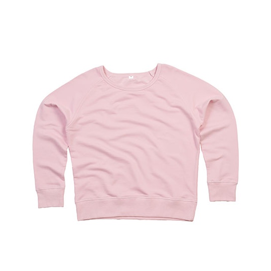Bluza Damska Klasyczna Raglanowa French Terry Bawelna Organiczna P77 - Soft Pink