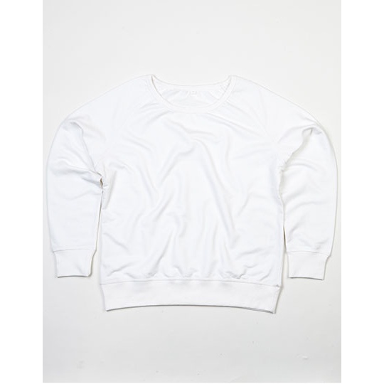 Bluza Damska Klasyczna Raglanowa French Terry Bawelna Organiczna P77 - White