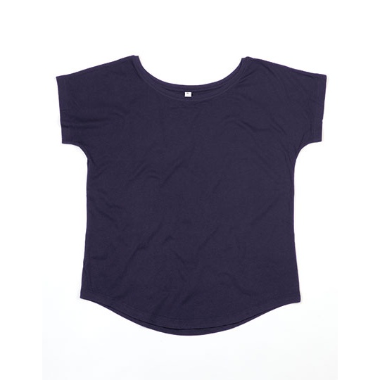 T-shirt Damski Oversize Bawelna Czesana P91 - Navy