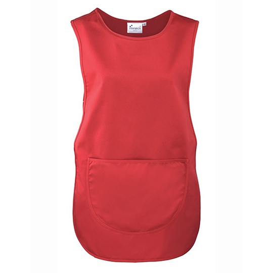 Fartuch Damski Bez Rekawow Twill PW171 - Red (ca. Pantone 200C)