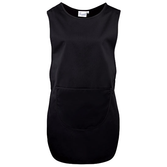 Fartuch Damski Długi Bez Rękawów Twill PW172 - Black (ca. Pantone Black C)