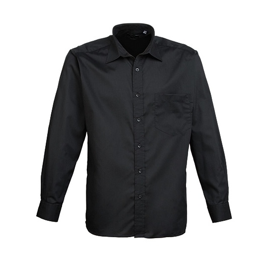 Koszula Klasyczna Popelinowa Latwa Pielegnacja PW200 - Black (ca. Pantone Black C)