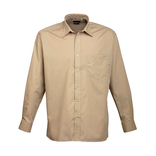 Koszula Klasyczna Popelinowa Latwa Pielegnacja PW200 - Khaki