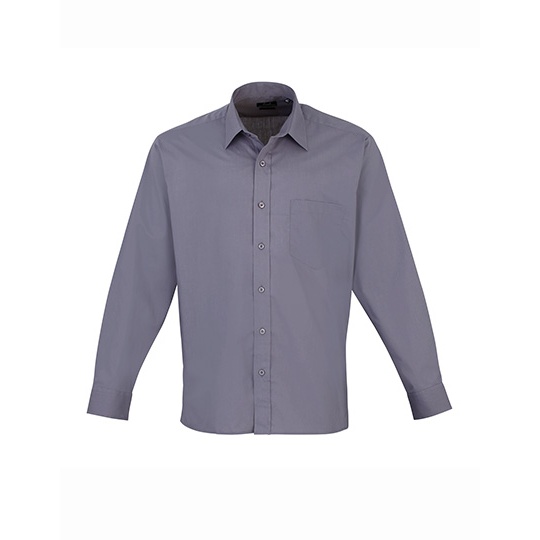 Koszula Klasyczna Popelinowa Łatwa Pielęgnacja PW200 - Steel (ca. Pantone Cool Grey 11C)