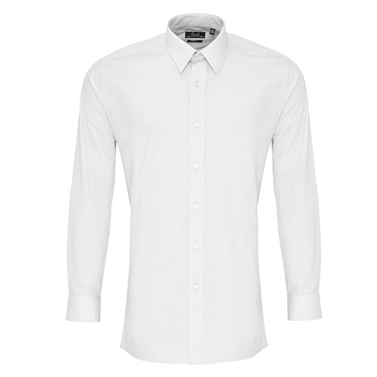Koszula Meska Slim Dlugi Rekaw Popelina PW204 - White