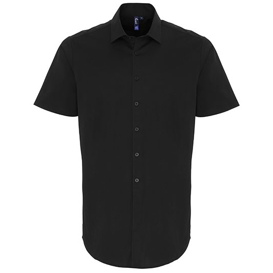 Koszula Meska Slim Popelina Strecz PW246 - Black (ca. Pantone Black C)