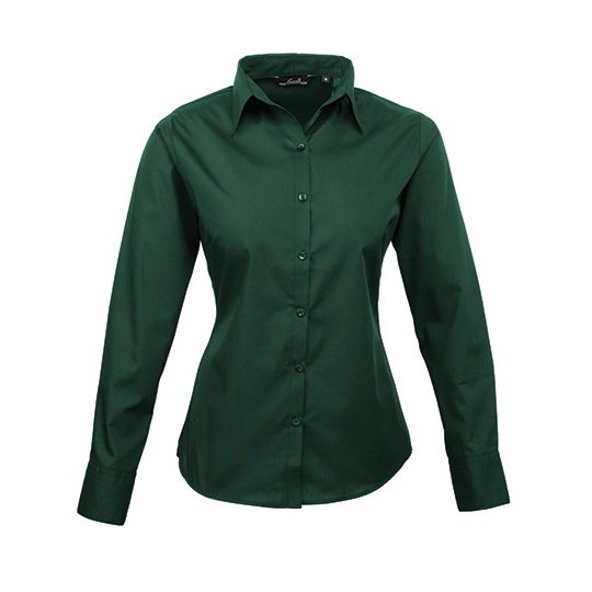 Koszula Damska Klasyczna Popelinowa Latwa Pielegnacja PW300 - Bottle Green