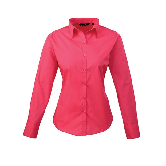 Koszula Damska Klasyczna Popelinowa Latwa Pielegnacja PW300 - Hot Pink