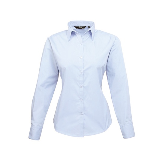 Koszula Damska Klasyczna Popelinowa Latwa Pielegnacja PW300 - Light Blue (ca. Pantone 2717C)