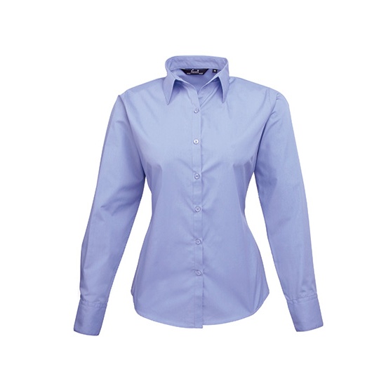 Koszula Damska Klasyczna Popelinowa Latwa Pielegnacja PW300 - Mid Blue (ca. Pantone 2718C)