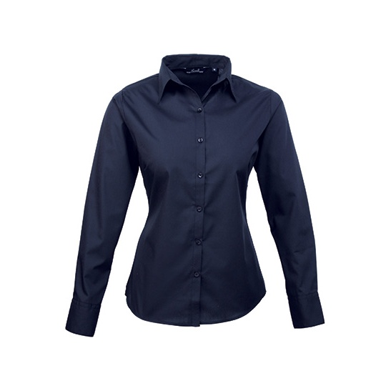 Koszula Damska Klasyczna Popelinowa Latwa Pielegnacja PW300 - Navy (ca. Pantone 2378C)