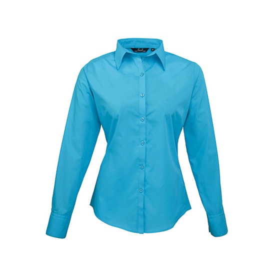 Koszula Damska Klasyczna Popelinowa Latwa Pielegnacja PW300 - Turquoise (ca. Pantone 7703C)