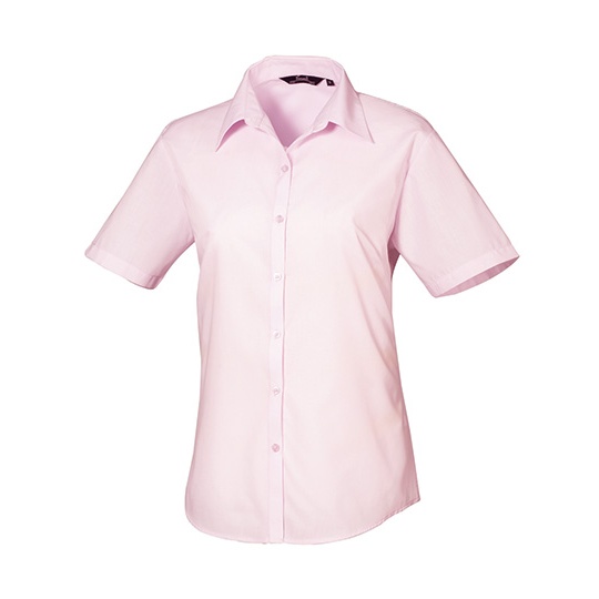 Bluzka Damska Dopasowana Popelina Latwa w Pielegnacji PW302 - Pink (ca. Pantone 707C)