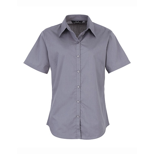 Bluzka Damska Dopasowana Popelina Latwa w Pielegnacji PW302 - Steel (ca. Pantone Cool Grey 11C)