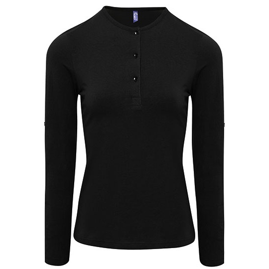 Koszulka Damska Klasyczna Elastyczna PW318 - Black (ca. Pantone Black C)
