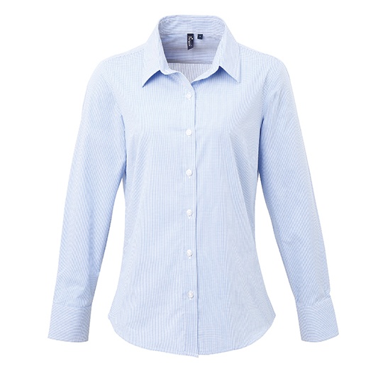 Koszula Damska Slim Fit Popelina Bawelniana PW320 - Light Blue (ca. Pantone 7451C)