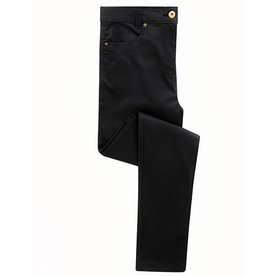 Damskie spodnie chino slim PW570 - Black (ca. Pantone Black C)