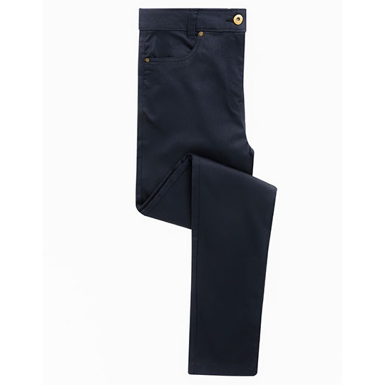 Spodnie Damskie Slim Fit Chino Elastyczne PW570 - Navy (ca. Pantone 2378C)