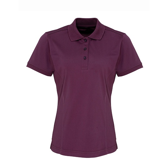 Damska koszulka polo Slim PW616 - Aubergine