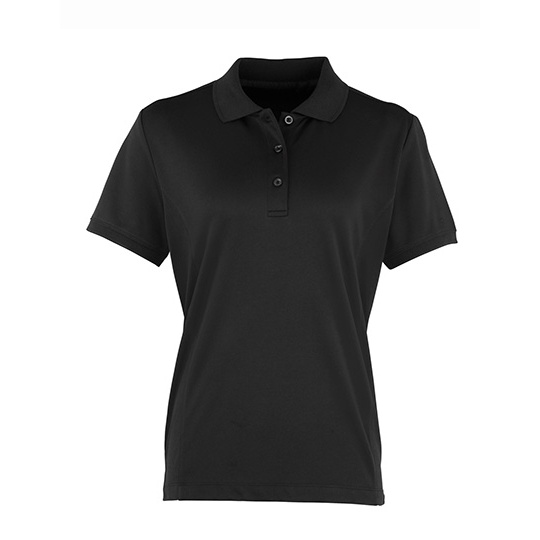Damska koszulka polo Slim PW616 - Black (ca. Pantone Black C)