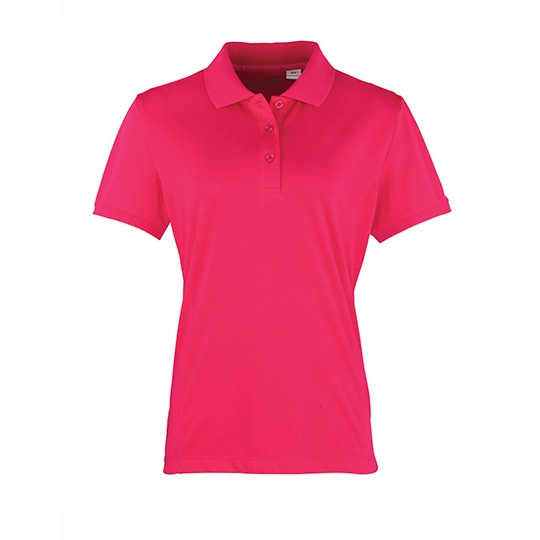 Koszulka Polo Damska Slim Poliester Pika Oddychajaca PW616 - Hot Pink (ca. Pantone 214C)