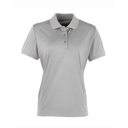 Koszulka Polo Damska Slim Poliester Pika Oddychajaca PW616 - Silver (ca. Pantone 428C)