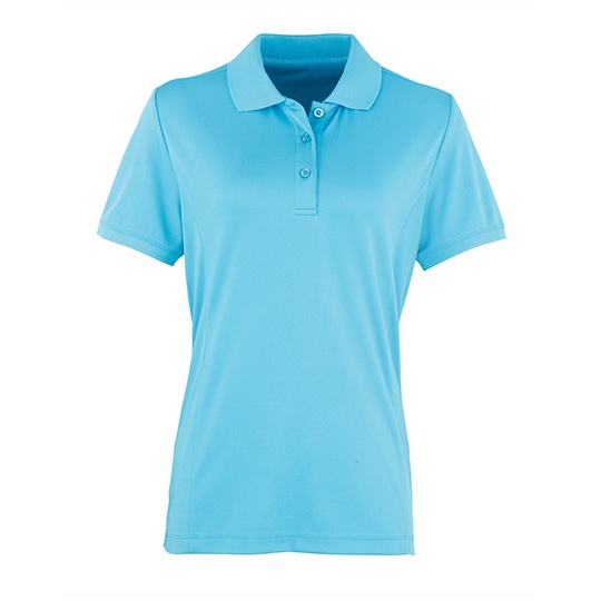 Koszulka Polo Damska Slim Poliester Pika Oddychajaca PW616 - Turquoise (ca. Pantone 312C)