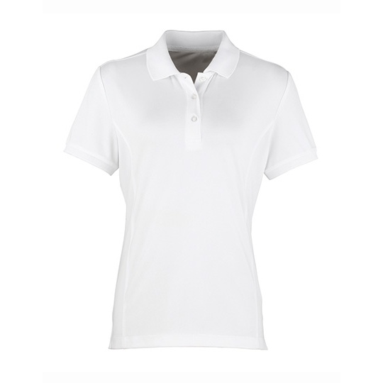 Koszulka Polo Damska Slim Poliester Pika Oddychajaca PW616 - White