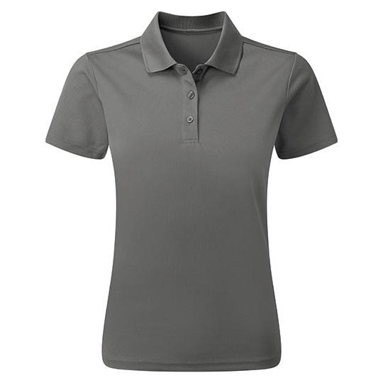 Koszulka Polo Damska Odprowadzająca Wilgoć Poliester Recyklingowy PW633 - Dark Grey (ca. Pantone 425C)