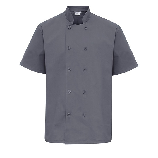 Kurtka Kucharska Unisex Krotki Rekaw Twill PW656 - Steel (ca. Pantone 7545C)