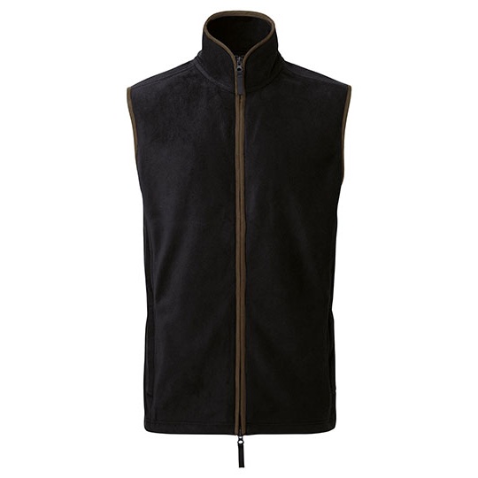 Bezrekawnik Meski Polarowy PW803 - Black (ca. Pantone Black C) & Brown (ca. Pantone 4975C)